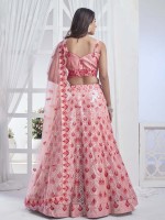 Peach Premium Net Lehenga Choli